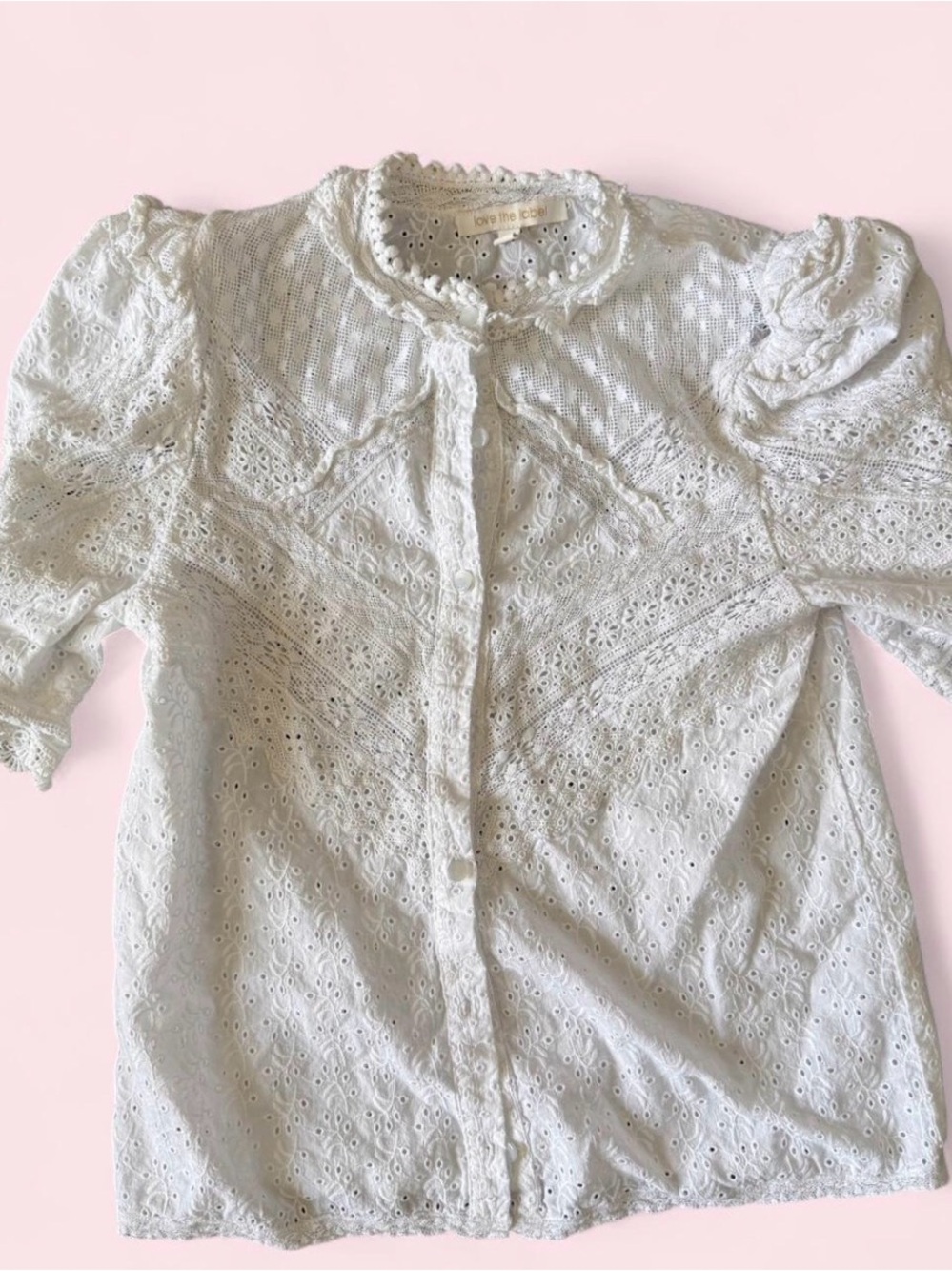 Love The Label White Eyelet Cotton Blouse